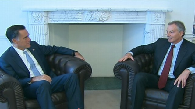 VIDEO: The presumptive Republican nominee is on the first stop of overseas trip.