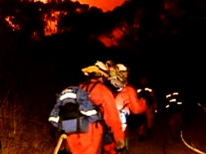 VIDEO: Flames force families from their homes near Los Angeles.