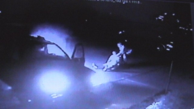 VIDEO: Two good Samaritans driving by stopped and pulled the man to safety.
