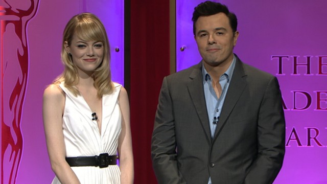 VIDEO: Seth MacFarlane, Emma Stone on 2013 Academy Award Nominations