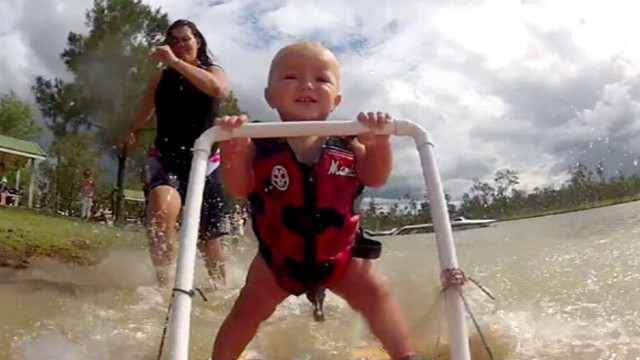 VIDEO: Baby Learns to Water Ski