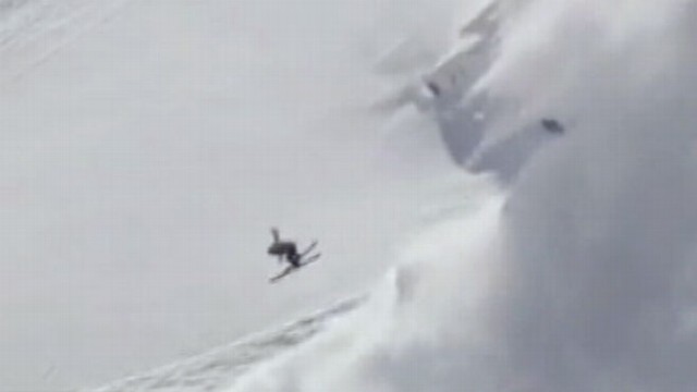VIDEO: Skier Sparks Mini-Avalanche