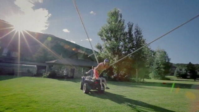 VIDEO: Utah friends fly through the air using bungee cords and a four-wheeler.
