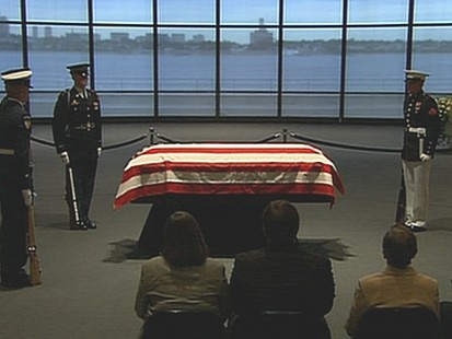 VIDEO: Thousands turn out as the senator lays in repose at JFK Library.