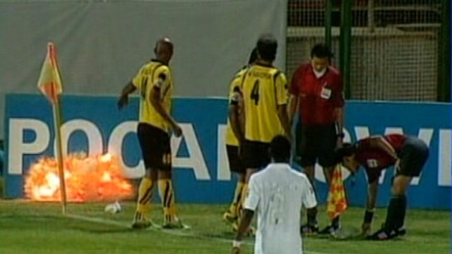 VIDEO: One player almost lost a limb when the device went off.