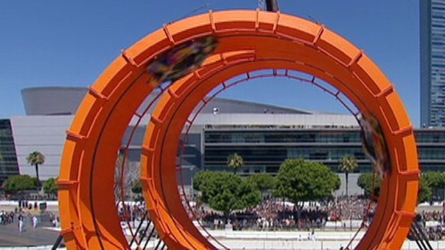 VIDEO: Drivers earn world record for driving through the tallest loops ever.
