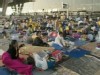 A picture of stranded travelers in Thailand.