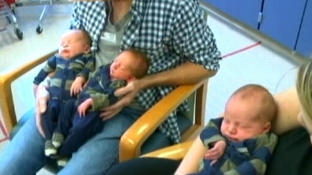 VIDEO: California mother gives birth to heaviest triplets on record, weighing a combined 20 pounds.