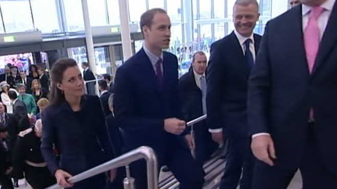 VIDEO: Prince William and Kate Middleton spend time with students in northern England.