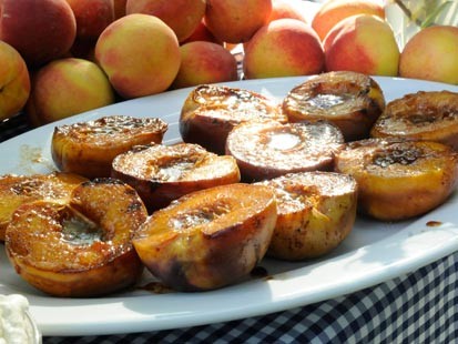 Adam Perry Lang?s sweet and tart grilled peaches