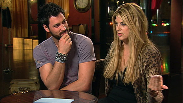 PHOTO: Kirstie Alley and partner Maksim Chmerkovskiy talk about "Dancing with the Stars," April 22, 2011.