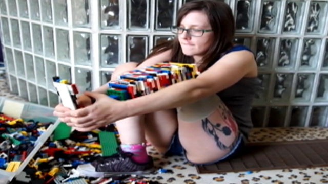 VIDEO: Amputee and occupational therapist Christina Stephens experiments with a leg crafted from Legos.