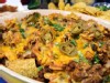 Spicy Sausage, Bean and Cheese Nachos