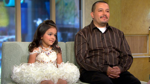 PHOTO Alex Salazar, 33, and his 6-year-old daughter Emily visit "Good Morning America" to talk about what its like to be an increasingly more common "Pageant Dad" on the pageant circuit.