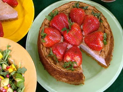 Diane Henderiks' strawberry-tofu cheesecake is shown.