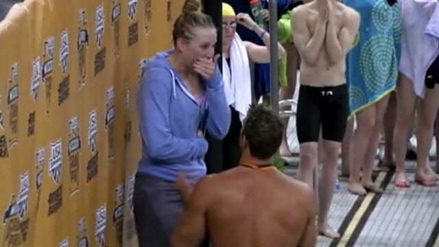 VIDEO: Matt Grevers proposes to Annie Chandler at the 2012 Missouri Grand Prix.