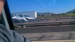 PHOTO: An elderly man is caught on tape driving the wrong way on the freeway, causing a major collision.