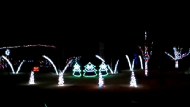 Jay Perkins, of Tulsa, Okla., set his Christmas light display to Ylvis viral hit, "The Fox."