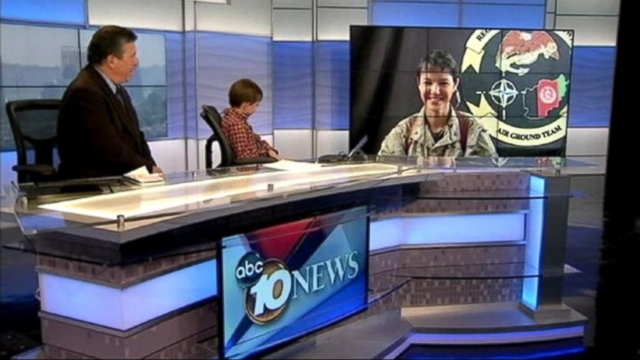 VIDEO: KGTV reunited Sean Greene via satellite with his Marine mom whos serving in Afghanistan.
