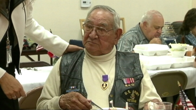 VIDEO: Martin Medellins friends pushed for the award long after the WWII veteran was injured on a French battlefield.