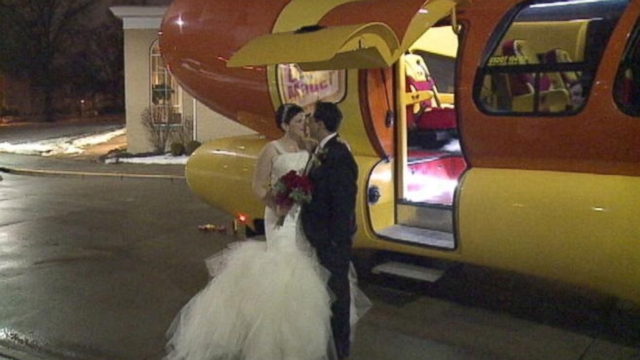 Erin and Jason Pratt of Iowa turned heads in their unusual ride.
