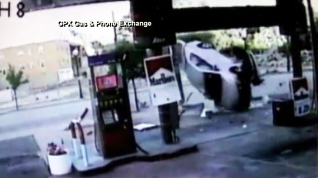 VIDEO: The driver tried to hail a taxi before fleeing the accident scene near Cincinnati.
