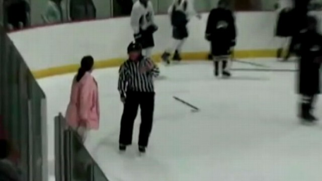 VIDEO: Mom yells at referees for failing to stop brawl at youth game near Boston.