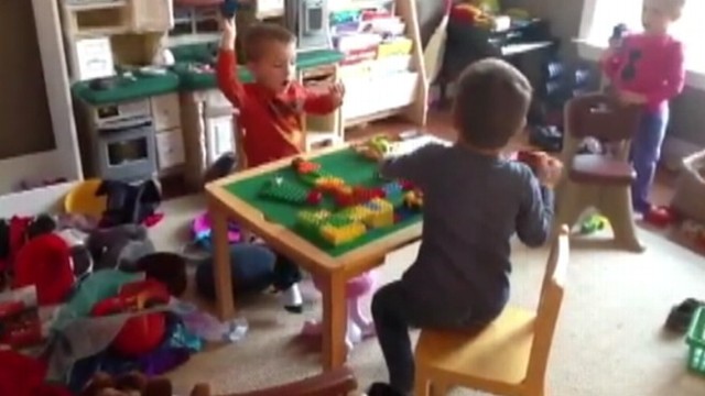 VIDEO: Playing Romney and Obama, the two boys argue about who will win the election.