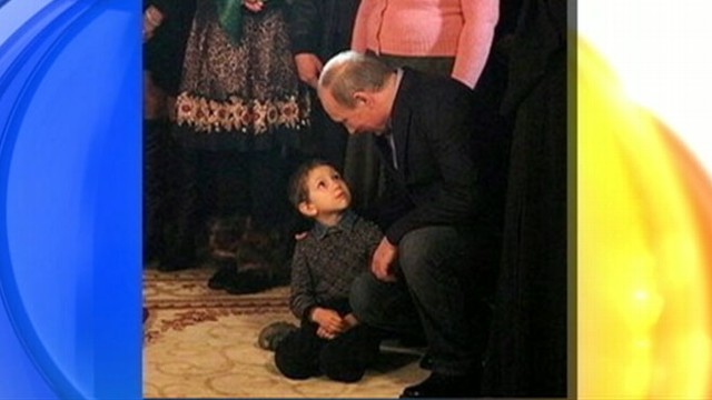 VIDEO: Photo shows boy with a shocked expression shortly after speaking to the Russian president.