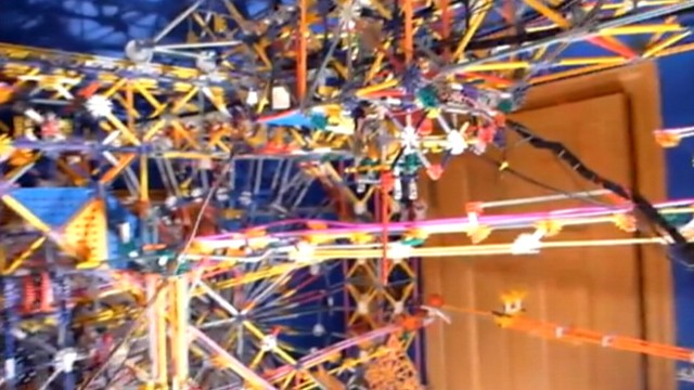 VIDEO: 21-Year-Old Austin Granger of St. Paul, Minn., built this elaborate Knex structure in his bedroom.