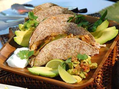 Fajitas with avocado salsa