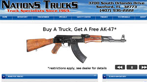 Photo: Fla. Dealership Offers Free AK-47 for Truck Buyers: Buy a truck, get a gun: Fla. dealership offers voucher for AK-47 as incentive to buy
