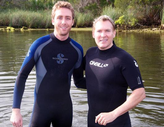 Sam Champion's dream, to swim with the manatees