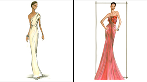 PHOTO Robin Roberts will be reporting from the Oscars red carpet for GMA. Above are two sketches for her gown by graduates of Parsons The New School for Design.