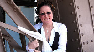 PHOTO Erika Eiffel during her commitment ceremony with the Eiffel Tower two years ago.