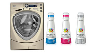 PHOTO GE Profile Front Load Steam Washer With Overnight Ready Cycle and Method Laundry Detergent