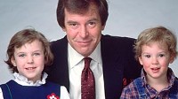 In earlier times, ABC News anchor Peter Jennings with his son, Christopher, and daughter Elizabeth.
