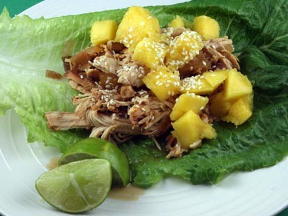 Stephanie O'Dea prepares sweet and sour mango lettuce wraps for 'Good Morning America' recipes.