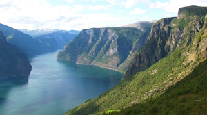 PHOTO ?Sognefjord is the longest of Norways fjords. It extends more than 124 miles inland from the coast of Norway.?