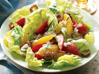 Paula Deen's Orange, Strawberry, and Date Salad With Buttermilk Dressing