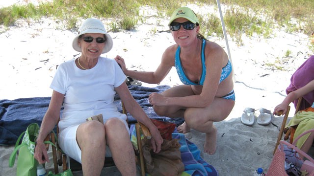PHOTO:&nbsp;Dr. Christine Teal and her mother, Nancy Brown, enjoy a family vacation after Christy's mastectomy to prevent breast cancer.