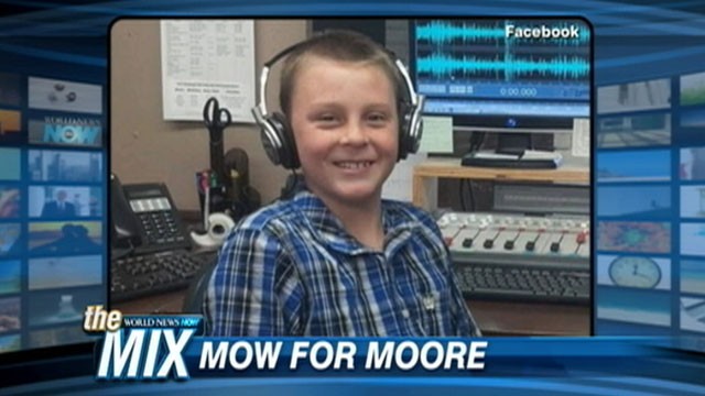 VIDEO: Dyllon Orthman, 11, has mowed nearly 90 lawns on his summer vacation to help victims in Moore, Okla.