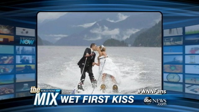 VIDEO: An adventurous couple in Vancouver had their wedding on water skis.