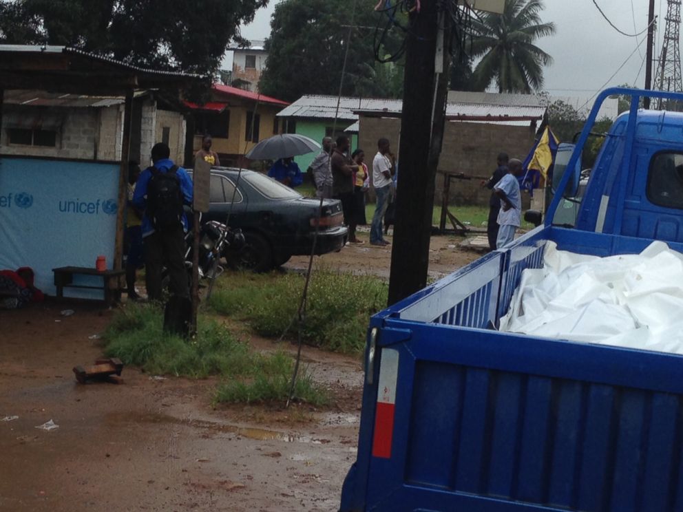 PHOTO: A truck collecting bodies of deceased Ebola victims is pictured in Liberia.