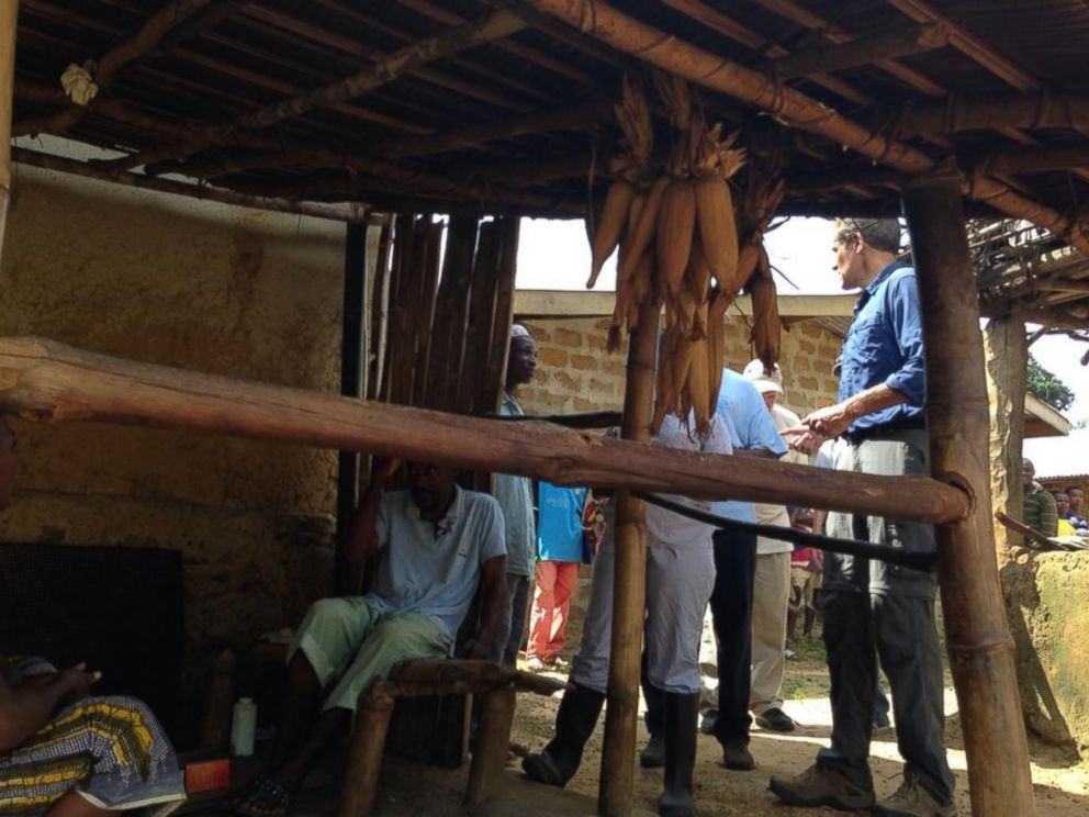 PHOTO: Dr. Richard Besser posted this photo to Twitter with the caption, In village of Mahwa. A baby is sick. Shared bed w/ father who has #Ebola. Taking baby to treatment unit.