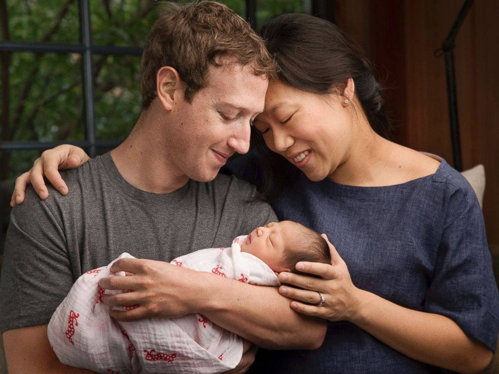 PHOTO: Max Chan Zuckerberg is held by her parents, Mark Zuckerberg and Priscilla Chan Zuckerberg in this undated photo provided by Mark Zuckerberg.