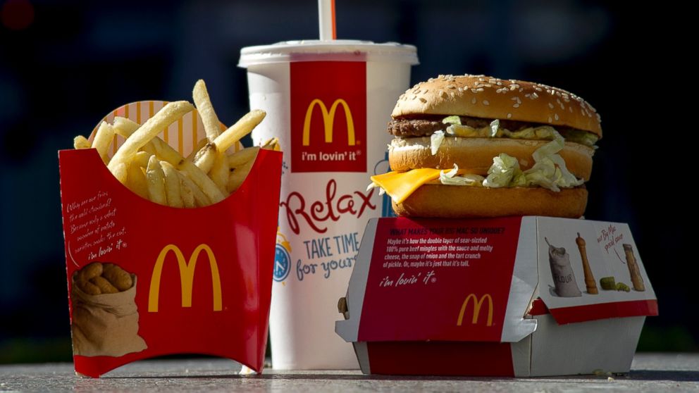PHOTO: A McDonalds Corp. Big Mac meal is arranged for a photograph outside of a restaurant in San Francisco, Jan. 22, 2014.