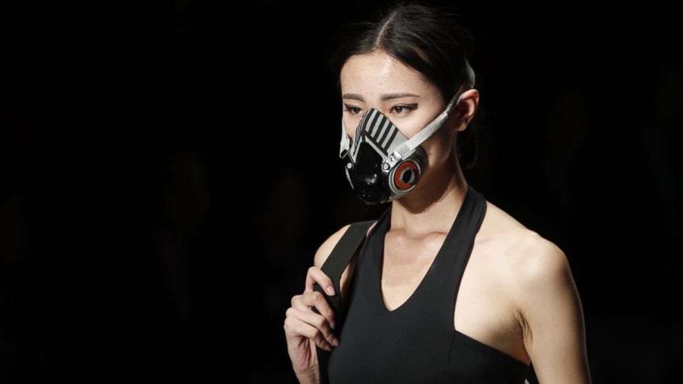 PHOTO: Various style of facial mask appear at China international fashion week, Oct. 28, 2014, in Beijing.