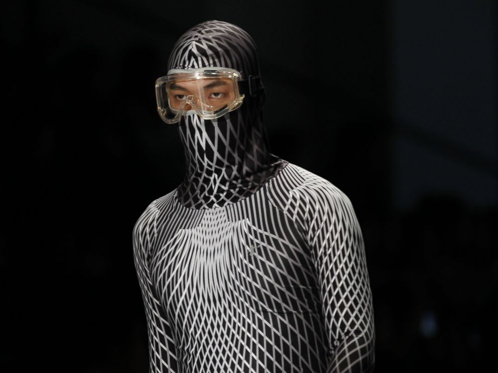 PHOTO: A facial mask appears at the China international fashion week, Oct. 28, 2014, in Beijing.