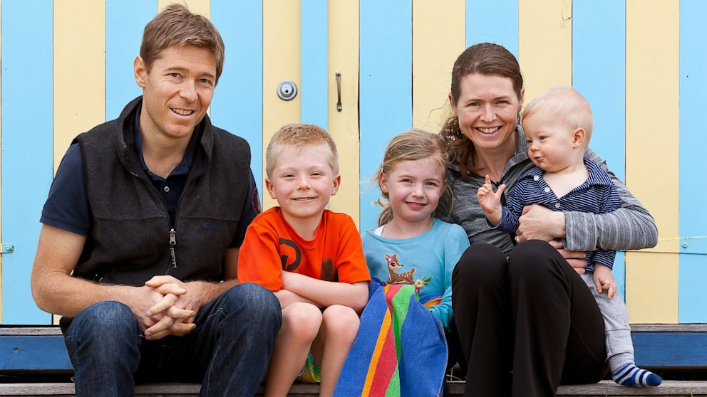 PHOTO: Nick and Amy Auden with their children, Locky, 7, Hayley, 5, and Evan, 1.